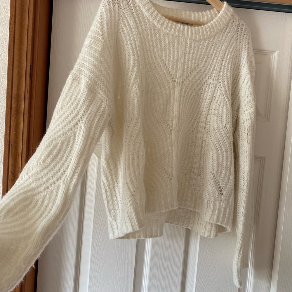 Madewell Cream Cable Knit Sweater